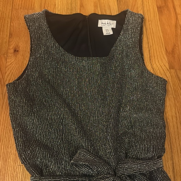 Nicole Miller Wide Leg Metallic Tie Waist Jumpsuit - Picture 3 of 5